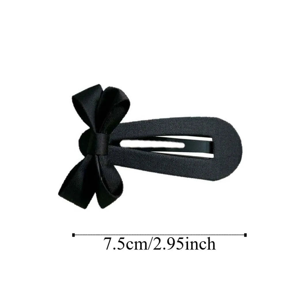 Headwear Polyester Bownot Hair Clip Alloy High-end Plaid Bow Hairpin Elegant Solid Color Korean Barrettes Girls