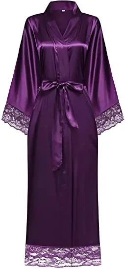 Robe de chambre femme satinée – Kimono de mariage