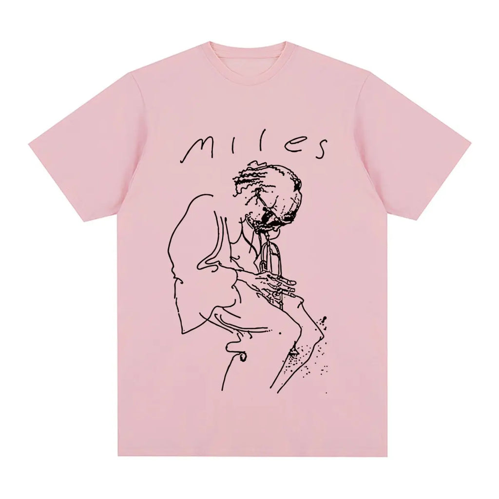 Miles Davis Vintage T-shirt Retro Music Jazz Concert Singer Art Cotton Men T shirt New Tee Tshirt Womens Tops