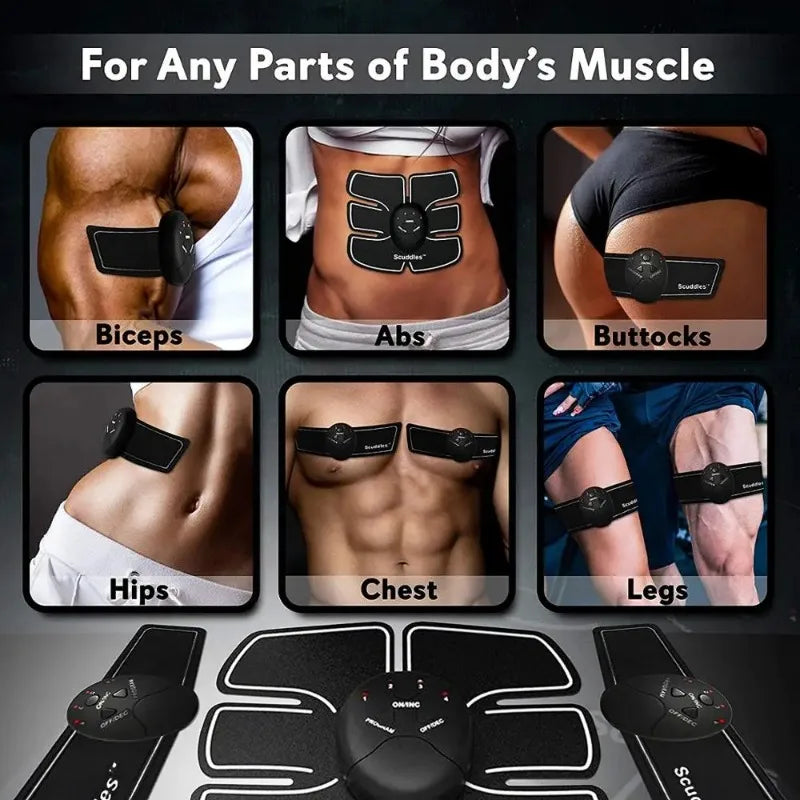 Stimulateur Musculaire EMS Sans Fil – Abdominaux Massage Corporel Certifié CE