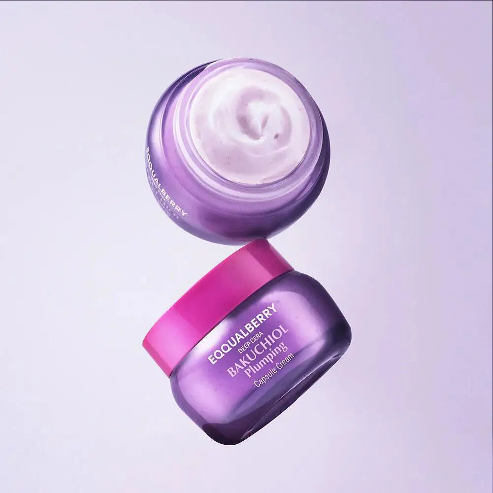 EQQUALBERRY Bakuchiol Plumping Serum with Ceramide & Peptides Facial Serum 30ml Firming and Plumping Capsule Face Cream Korean S