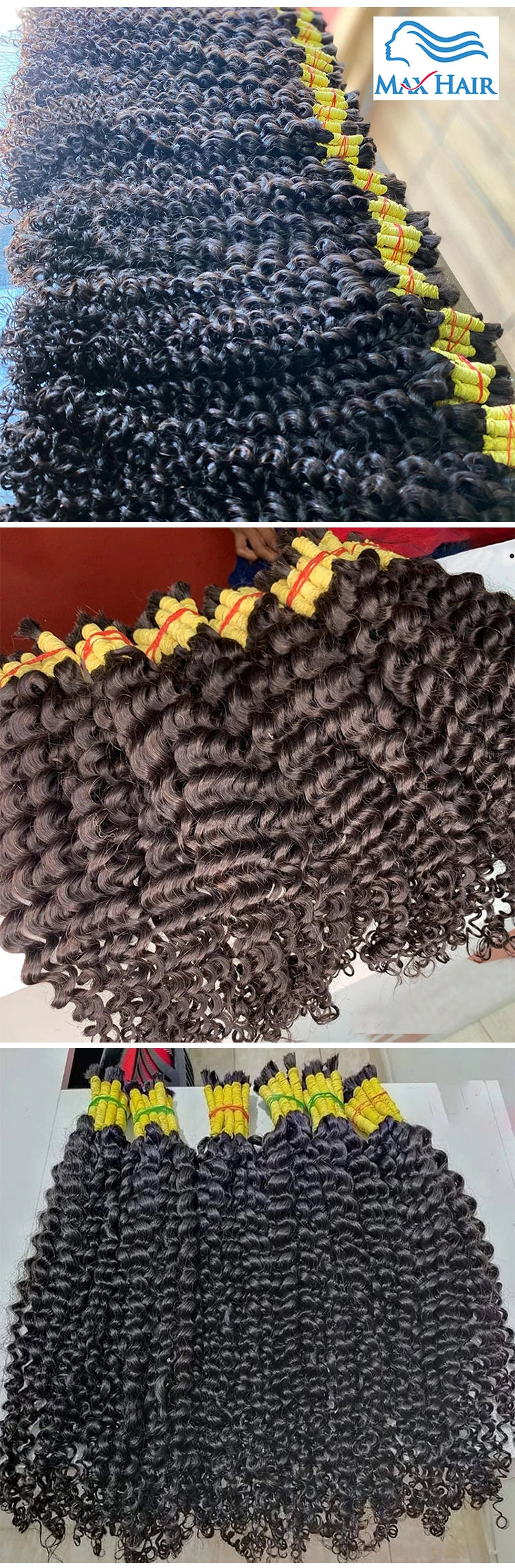 Perruque Cheveux Indiens Humain 100% Bulk Deep Loose Wave Curly Bundles Human Hair Bulk For Braiding Hair Human Hair Extensions