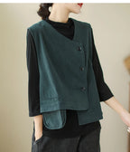 Veste femme style japonais vintage – Col V et boutons