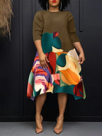 Casual Long Sleeve Woman Dress Office Lady Spring Summer Fashion