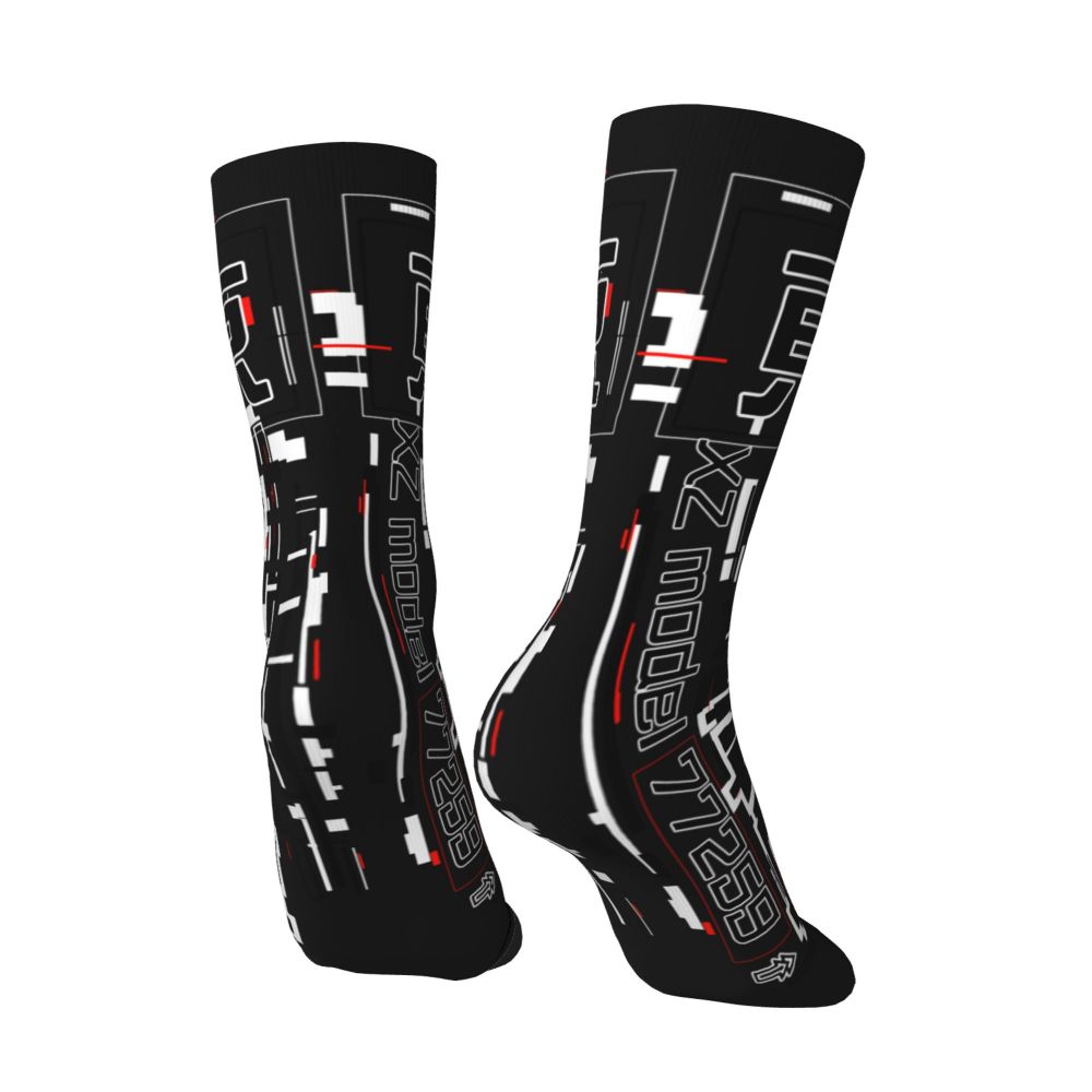 Techwear Men's Crew Socks Unisex Fun Japanese Future Tech Street Wear Style Spring Summer Autumn Winter Dress Socks