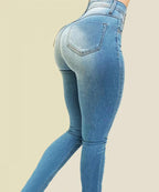 Jeans Donna Sexy Skinny Versatile Pocket Button Retro Trousers