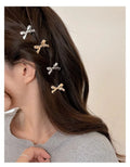 4Pcs/set of Women's New Golden Bow Mini Hairpins, Sweet and Cool Girl Bangs Hairpins and Hair Accessories