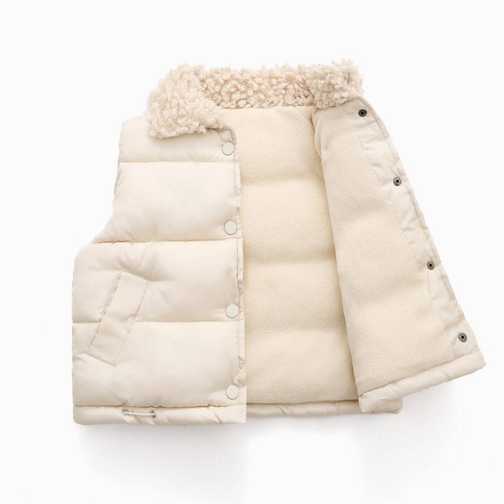 Gilet Sans Manches Enfant À Capuche – Imprimé Cartoon Chaud Automne Hiver 7-13 Ans
