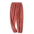 Winter Plush Pajama Pants for Women Soft Fleece Lined Thermal Lounge Wear Warm Elastic Waist Sleep Pants Cozy Home Clothing