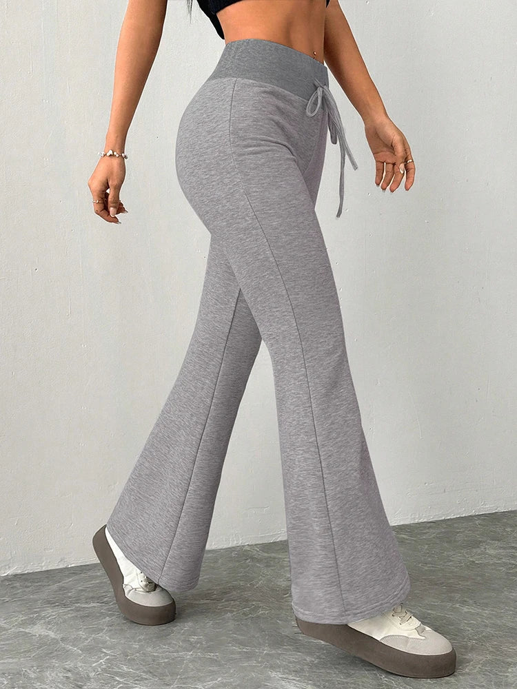 Summer New Women's Trousers Streetwear Fashion Casual Slim Versatile Lace-up Trousers Solid Sexy Elegant Female Pants Clothing
