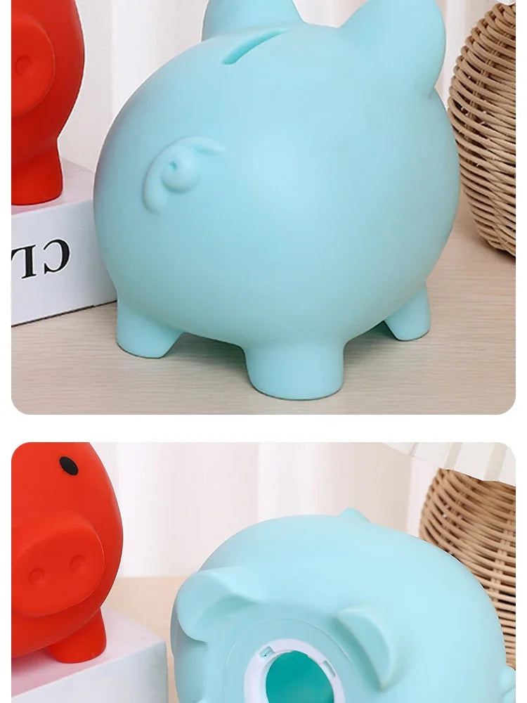 Adorable Piggy Bank Savings Jar Silicone Unbreakable Children's Money Box Boys & Girls Money-Saving Home Decor