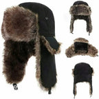 Unisex Warm Men's Women's Trapper Cap Aviator Trooper Earflap Winter Flaps Ski Hat New Er Hats Russian Faux Fur Hats
