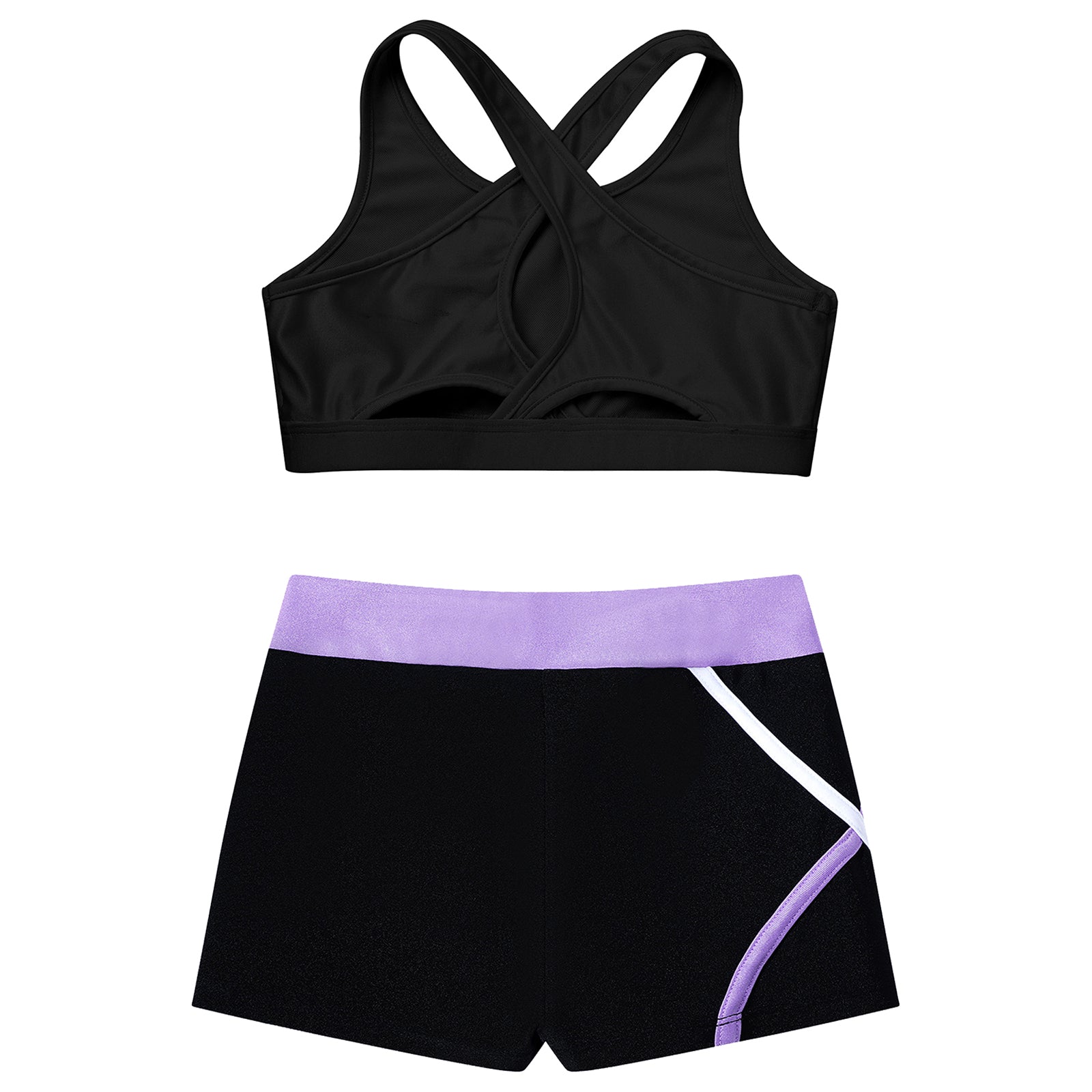 Children's Clothing Girls Ballet Dance Suits Crop Top + Shorts Sports Sets for Running Gym Workout Outfit 8 10 14 16 Kids Sets