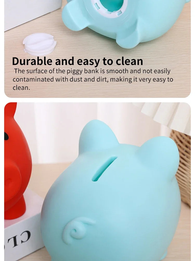 Adorable Piggy Bank Savings Jar Silicone Unbreakable Children's Money Box Boys & Girls Money-Saving Home Decor
