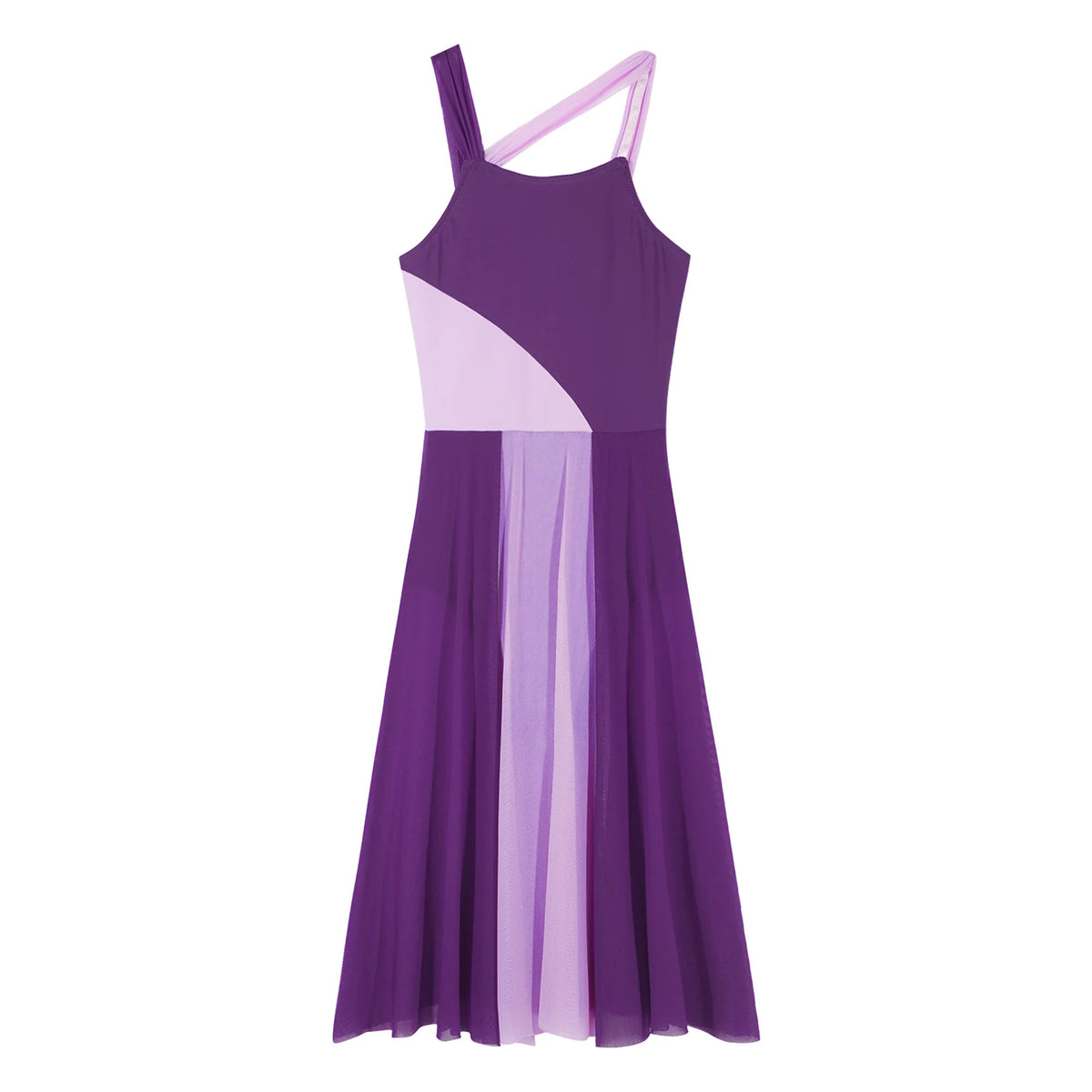 Women Ballet Dance Dress Adult Modern Contemporary Lyrical Dance Costumes Sleeveless Color Block Gymnastics Leotard Dancewear