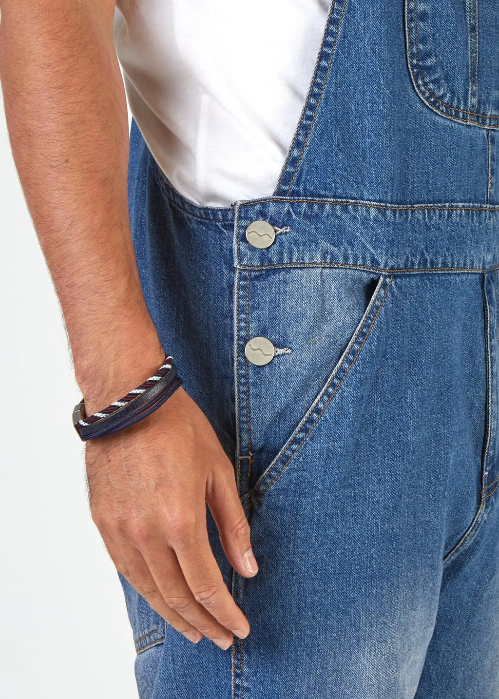 Salopette en jean homme – Coupe droite streetwear bleu clair