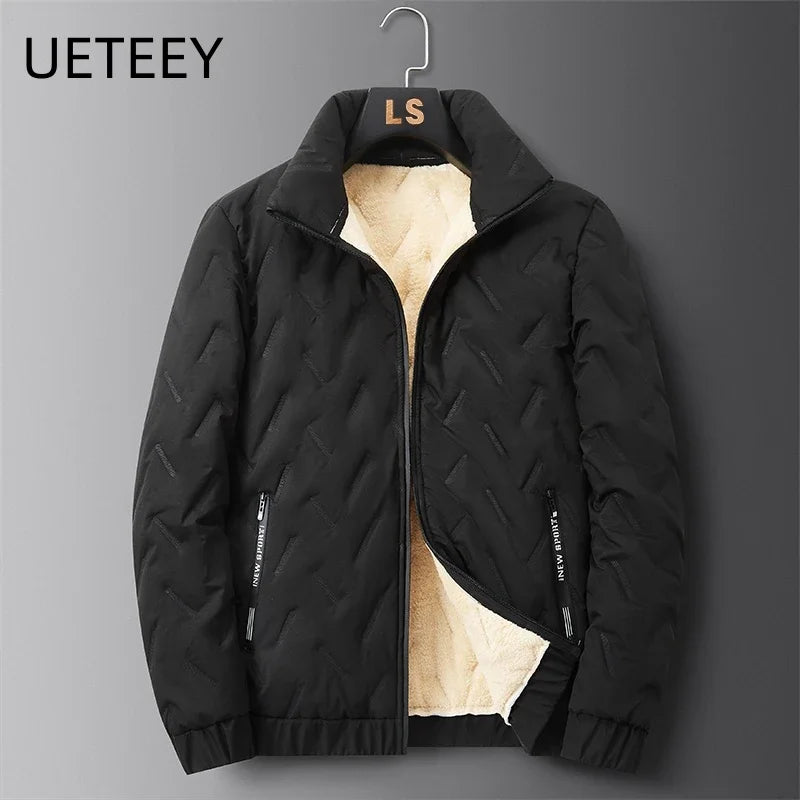 Parka Homme Laine d’Agneau – Imperméable Légère Col Montant Hiver