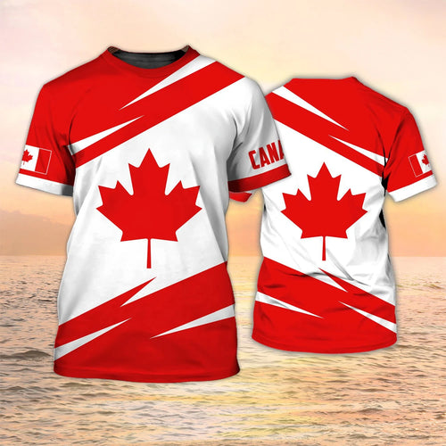 Canada T-Shirts Canadian Flag Emblem Maple Leaf 3D Print Tees Men Women Streetwear Fashion Oversized T Shirt Men Clothing Tops