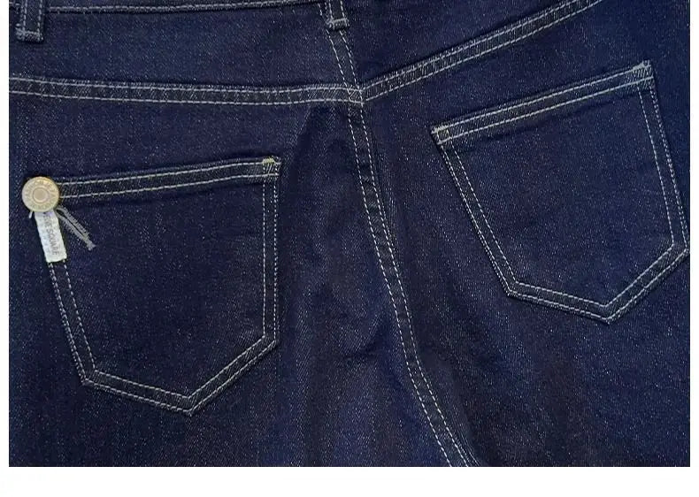 Jean femme wide leg délavé – Revers rayé streetwear