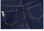 Jean large femme bleu foncé – Revers rayés