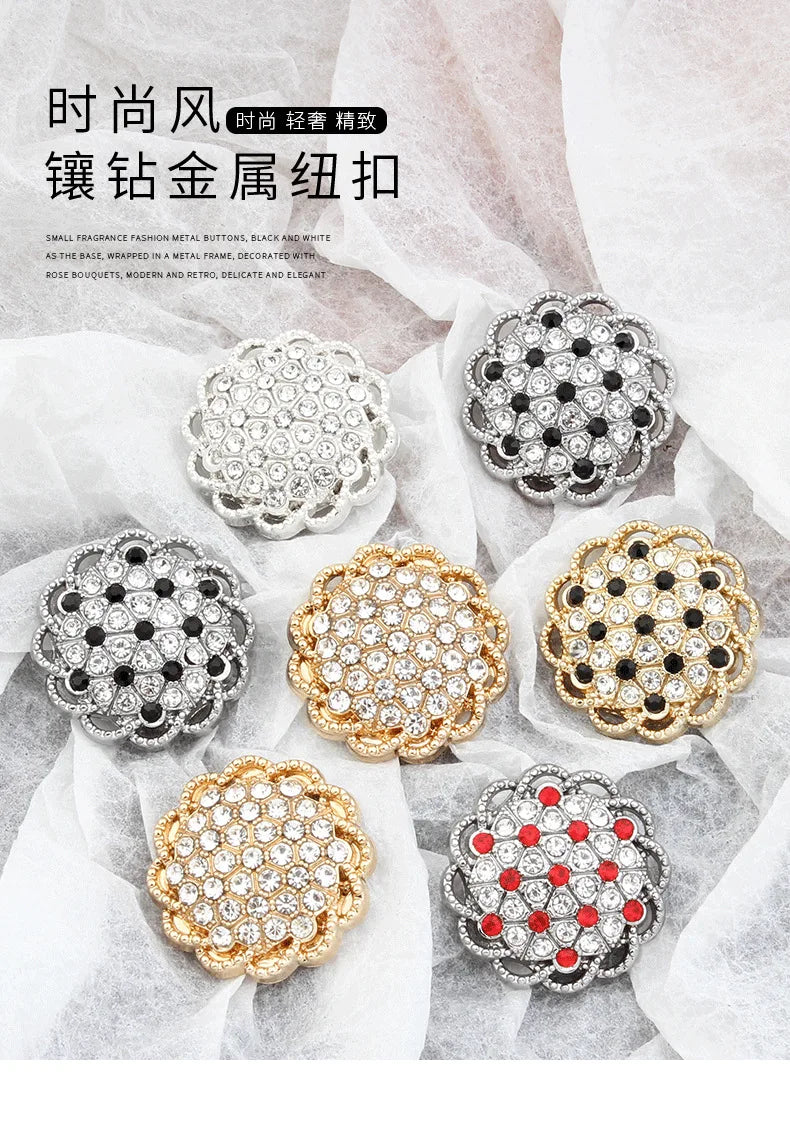 Boutons Strass Cristal DIY – Lot 6 Pcs Couture Robe Manteau Décoration