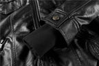 Veste femme style moto en simili-cuir – Capuche amovible