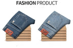 2025 Winter New Men's Fleece Thickened Jeans Retro Blue Hot Straight Casual Pants Stretch Premium Velvet Warm Denim Pants