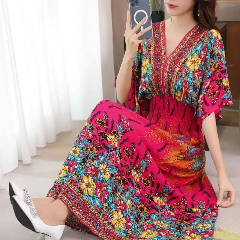 Robe Longue Bohème Imprimée