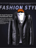 Veste homme en simili-cuir PU – Col à revers et coupe ajustée