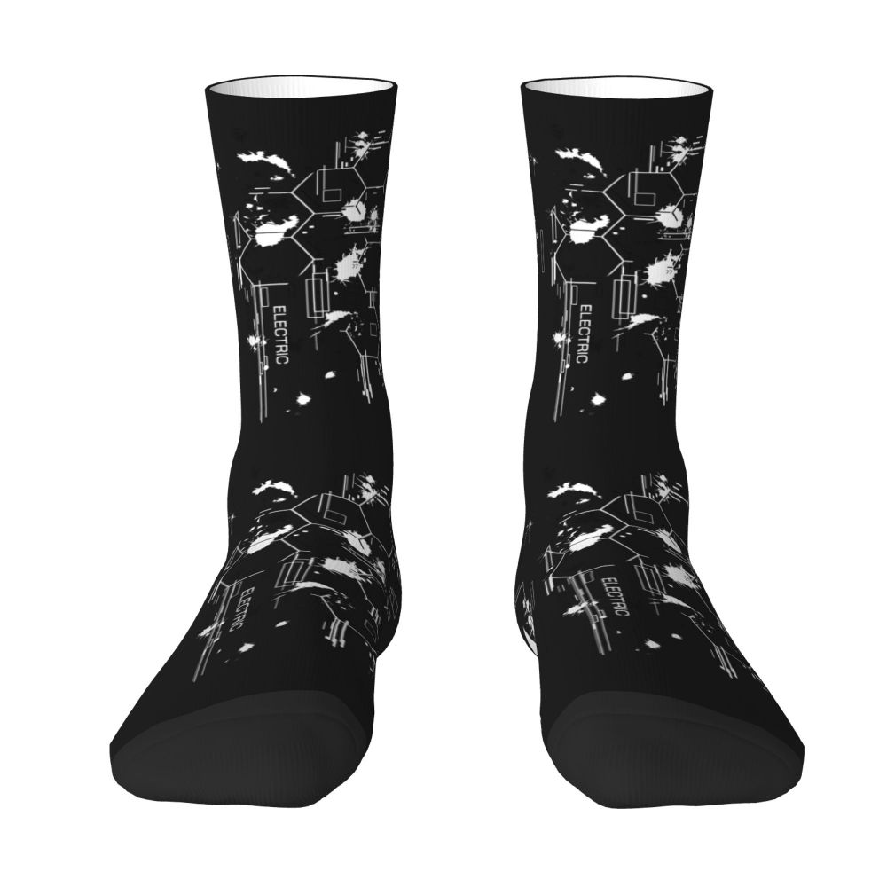 Techwear Men's Crew Socks Unisex Fun Japanese Future Tech Street Wear Style Spring Summer Autumn Winter Dress Socks