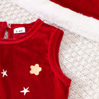 New 1-6Y Baby Kids Velvet Dresses for Girls Sleeveless Stars Printed