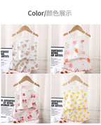 2024 New Kids Tops+shorts Set Summer Thin Baby Cotton Vest Sleeveless