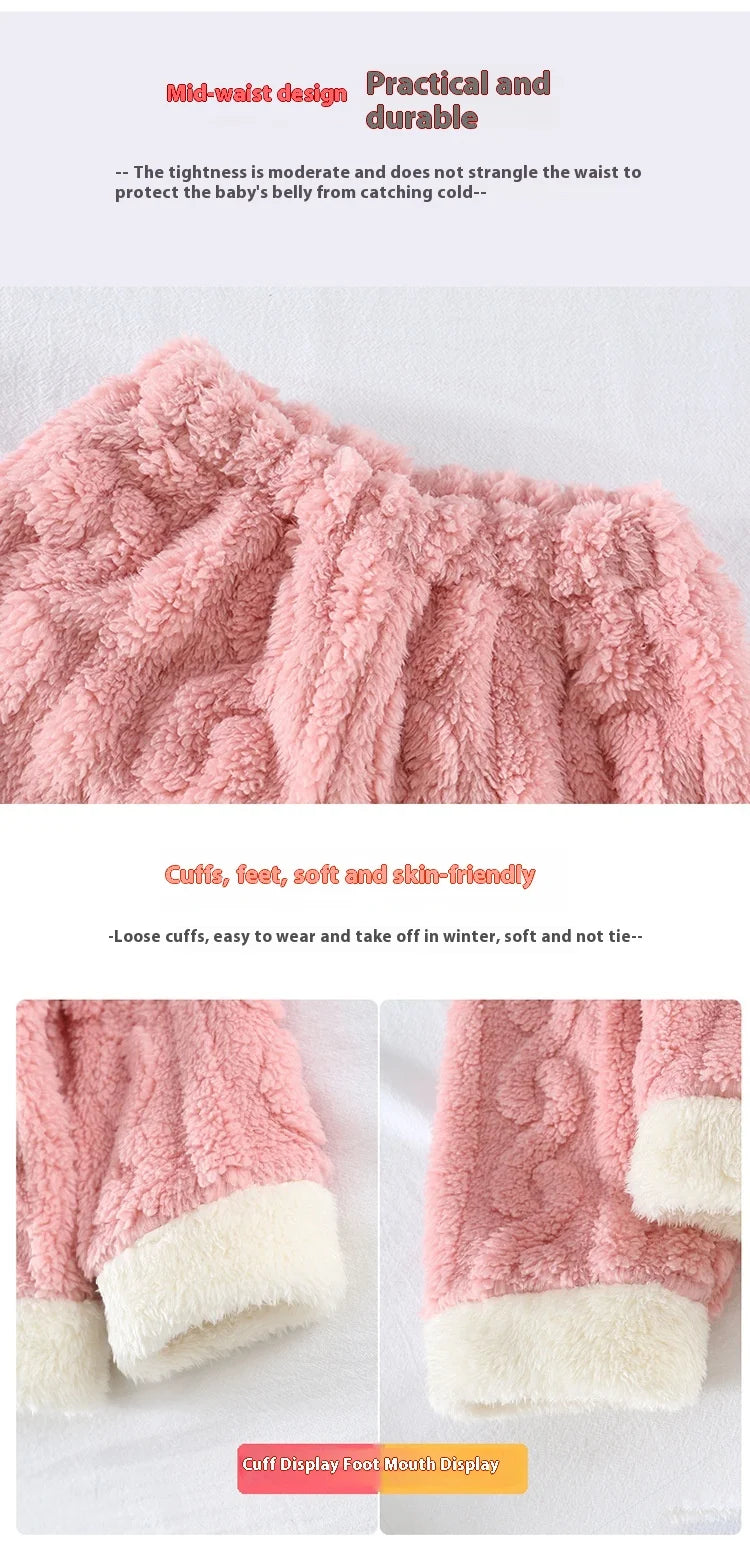 Pyjama Fille Flanelle Motif Lapin – Chaud Kawaii Automne Hiver 90-130cm