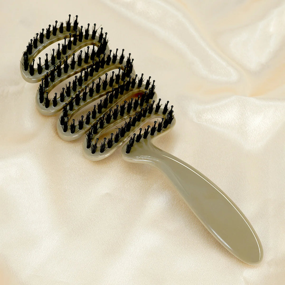 Vent Hair Brush with Black Bristles Scalp Massage Detangling Hair Styling Tool for Curly Straight Hair Men Women Daily Use