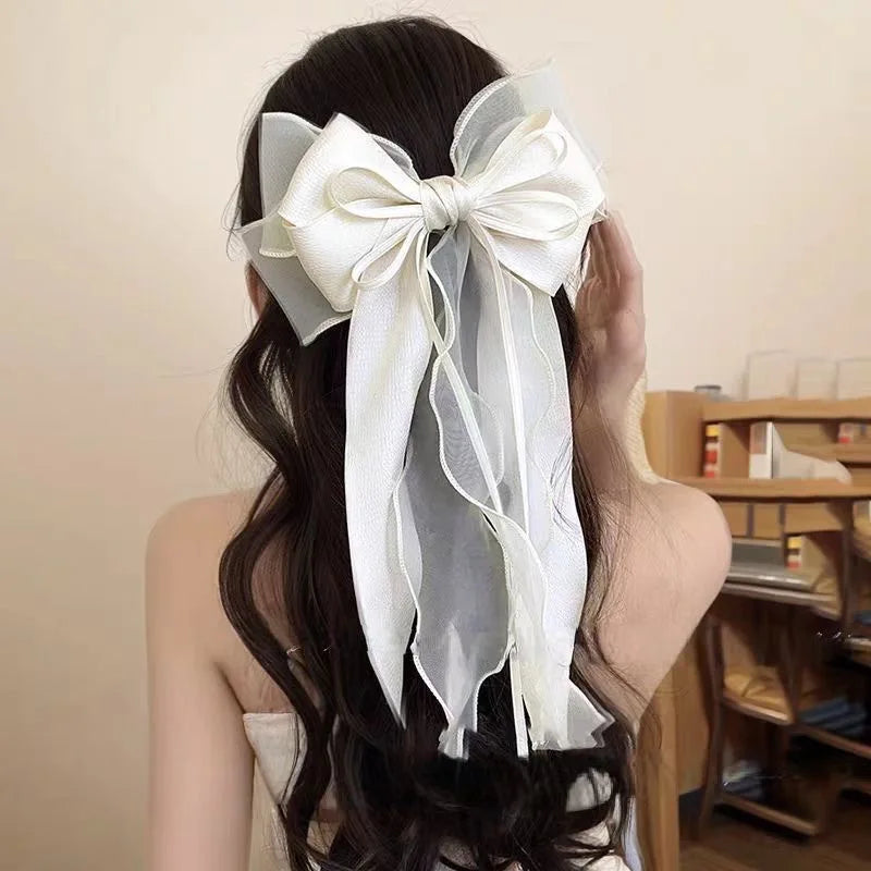 1/6 Pcs Women's Hair Clip Bow Elegant Sweet Cute Kawaii Hairpins Fashionable Trendy Versatile Lace Lolita Hair Accessories Girls