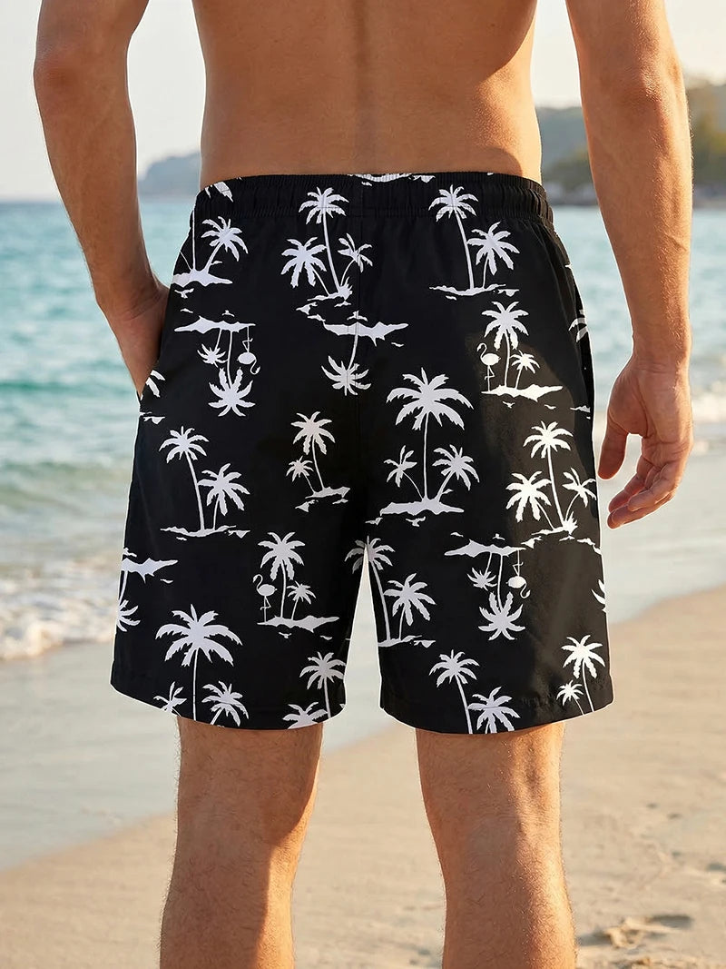 3D Print 2 in 1 Mens Swim Trunks Summer Quick Dry Beach Shorts with Phone Pocket Swimwear Swimsuit Bathing Suit  Board Shorts