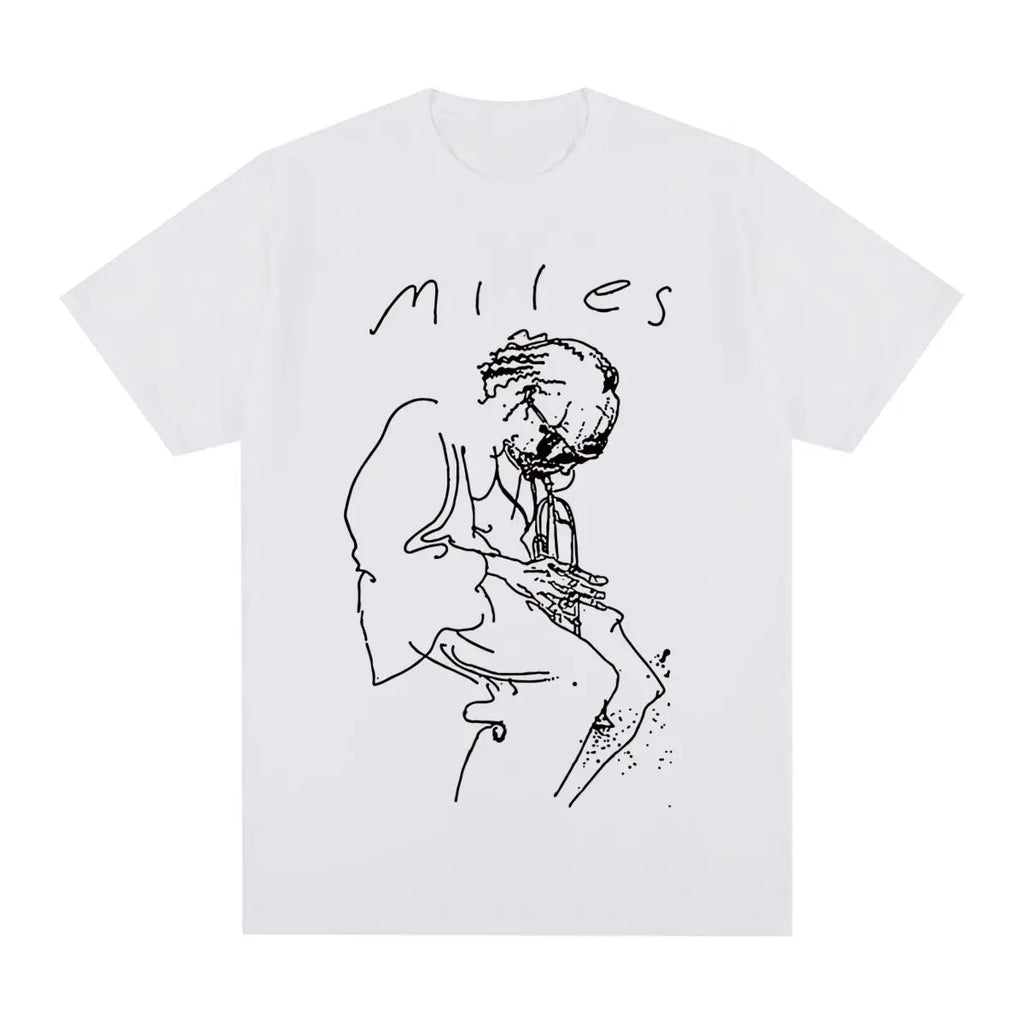 Miles Davis Vintage T-shirt Retro Music Jazz Concert Singer Art Cotton Men T shirt New Tee Tshirt Womens Tops