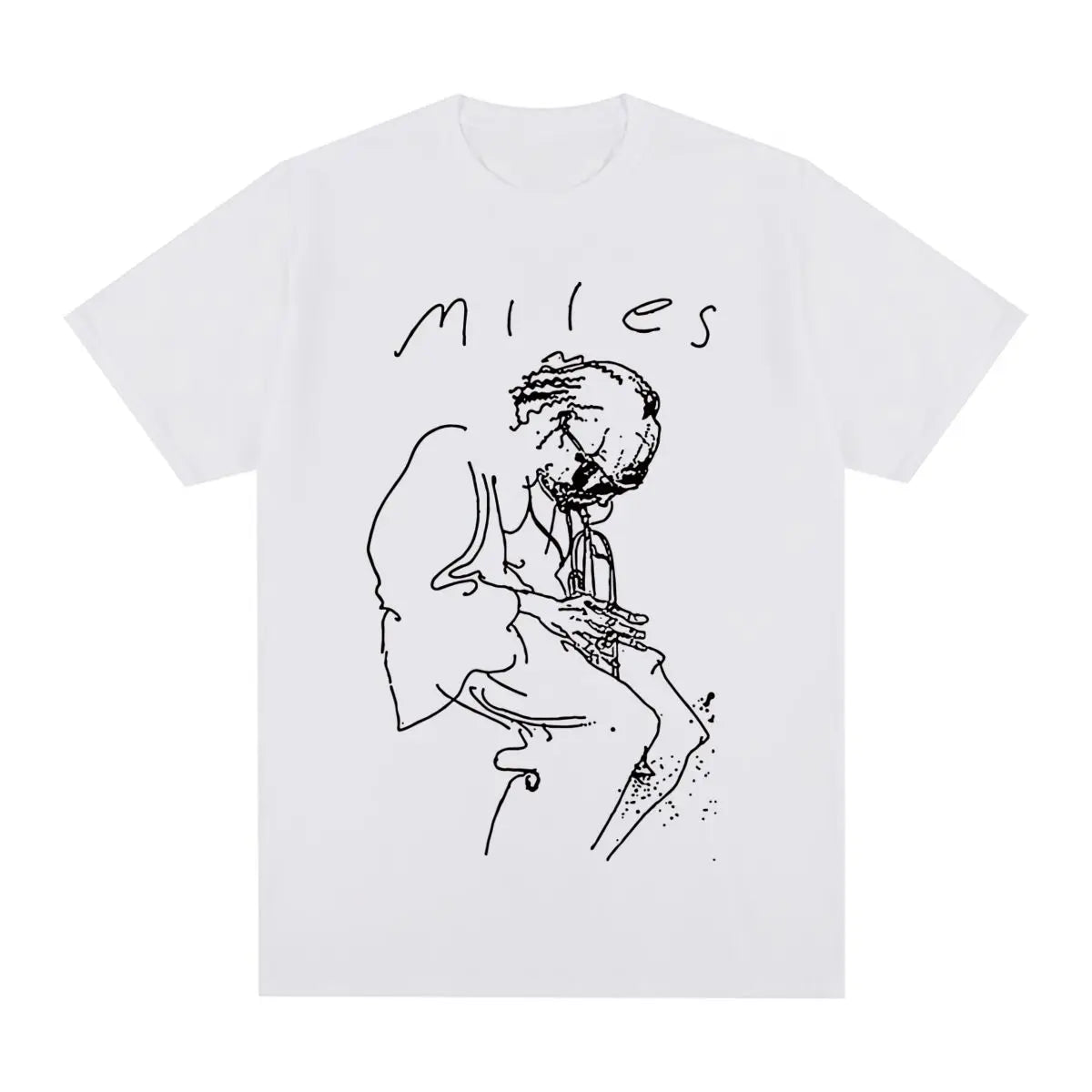 Miles Davis Vintage T-shirt Retro Music Jazz Concert Singer Art Cotton Men T shirt New Tee Tshirt Womens Tops