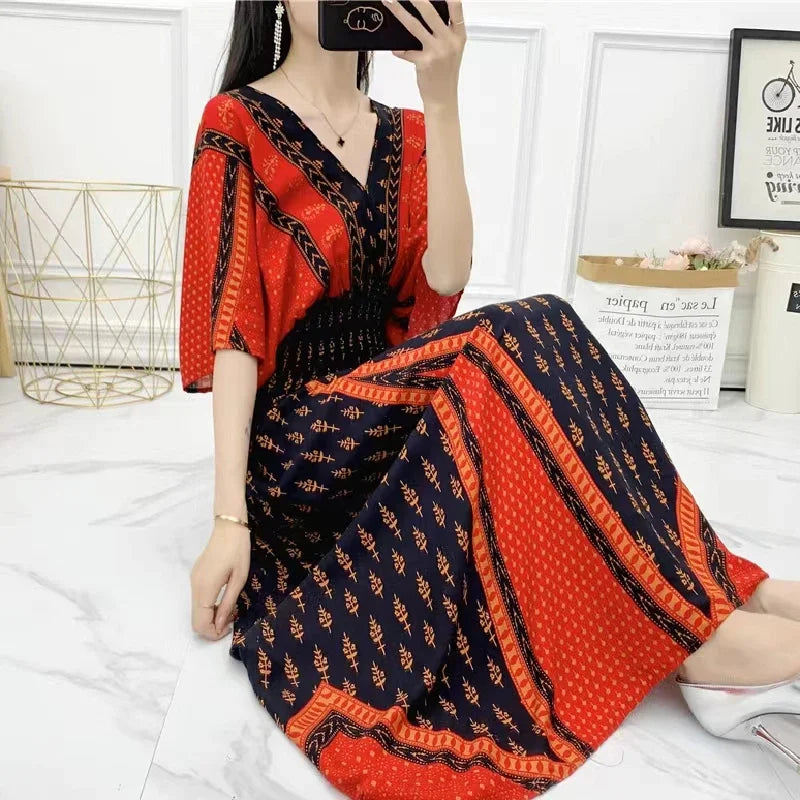 Robe Longue Bohème Imprimée