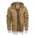 2025 New Men Velvet Cotton Jacket Autumn Winter Thickened Casual Coat Workwear Style Outdoor Warm Fleece Lined Mens Coat