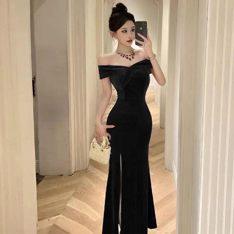 Robe femme asymétrique – Coupe A-line mi-longue