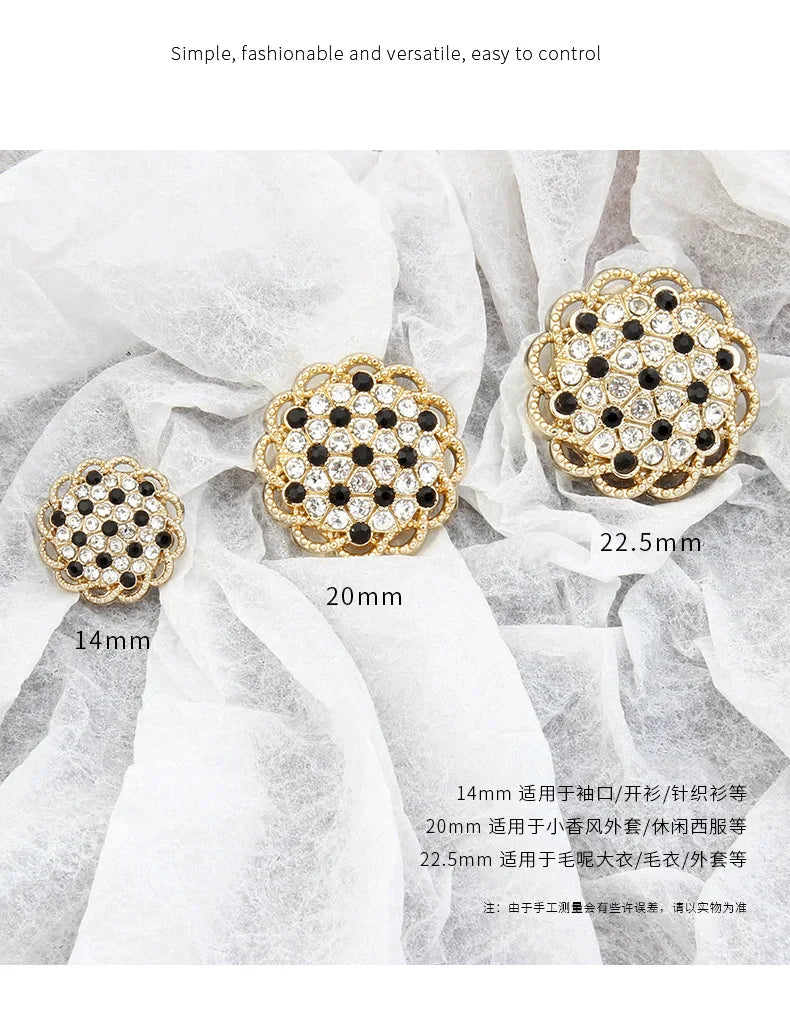 Boutons Strass Cristal DIY – Lot 6 Pcs Couture Robe Manteau Décoration