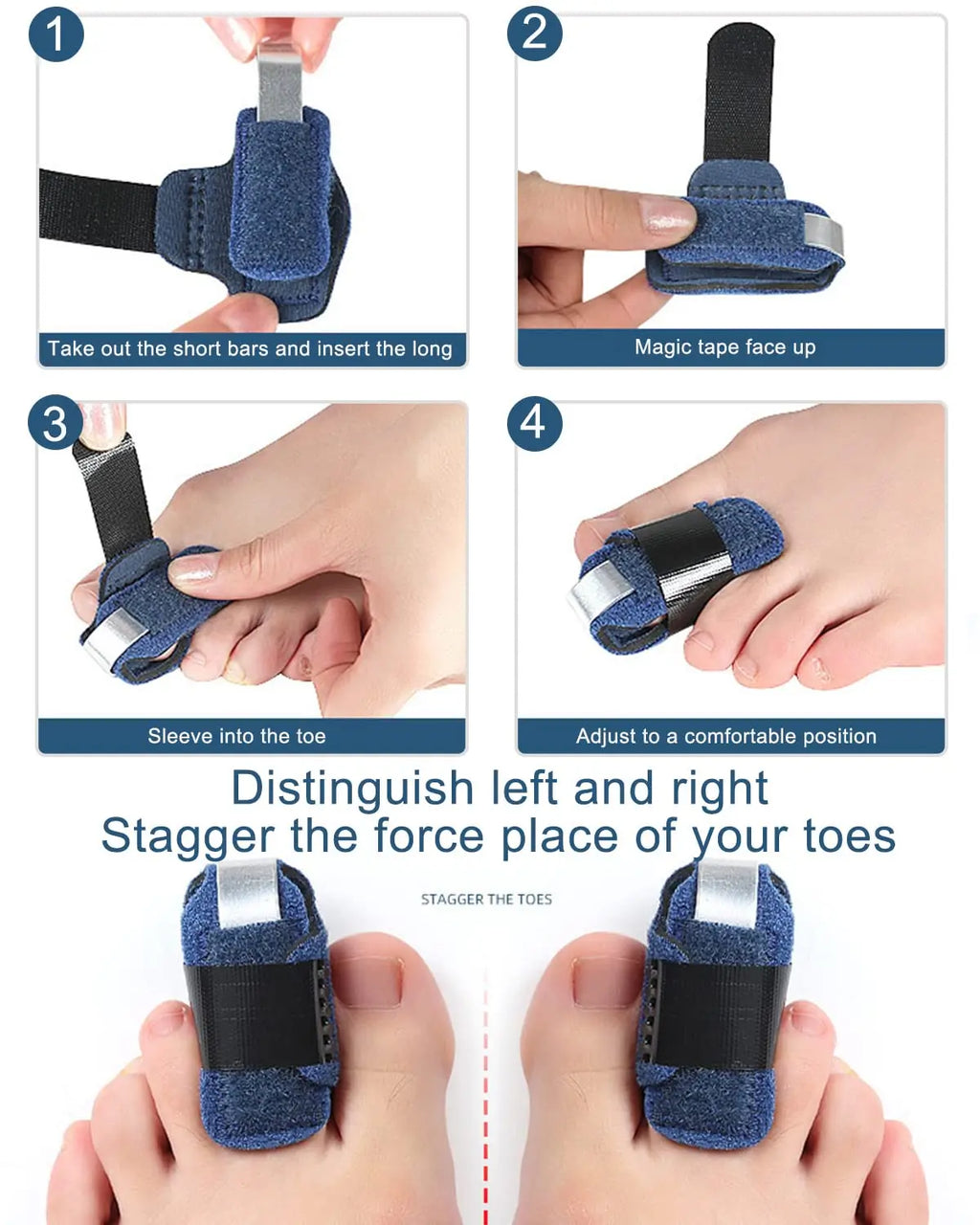 Toe Splints for Straightening Hammer Toe Corrector Toe Straightener Finger Support Brace Stabilizer Women Men Broken Toe Support
