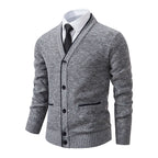 Cardigan Tricot Homme Col V – Pull Casual Chaud Automne Hiver M-4XL