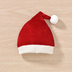 Baby Girl's Christmas Velvet Dress with PP shorts & Hat Set ,Pom pom Trim baby girl clothes,크리스마스 아기의상 ,vestido bebê menina luxo