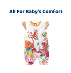Newborn Clothing Cute Cartoon Elf Deer Print Comfortable And Soft Summer Boys And Girls 0-18 Flying Sleeve Baby Jumpsuit