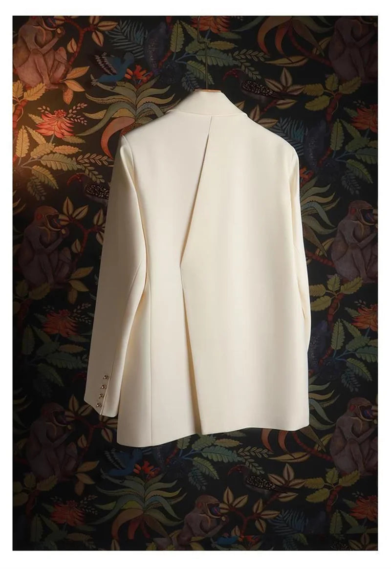 Blazer Femme Style Coréen – Veste Tailleur Élégante Col V Printemps Automne