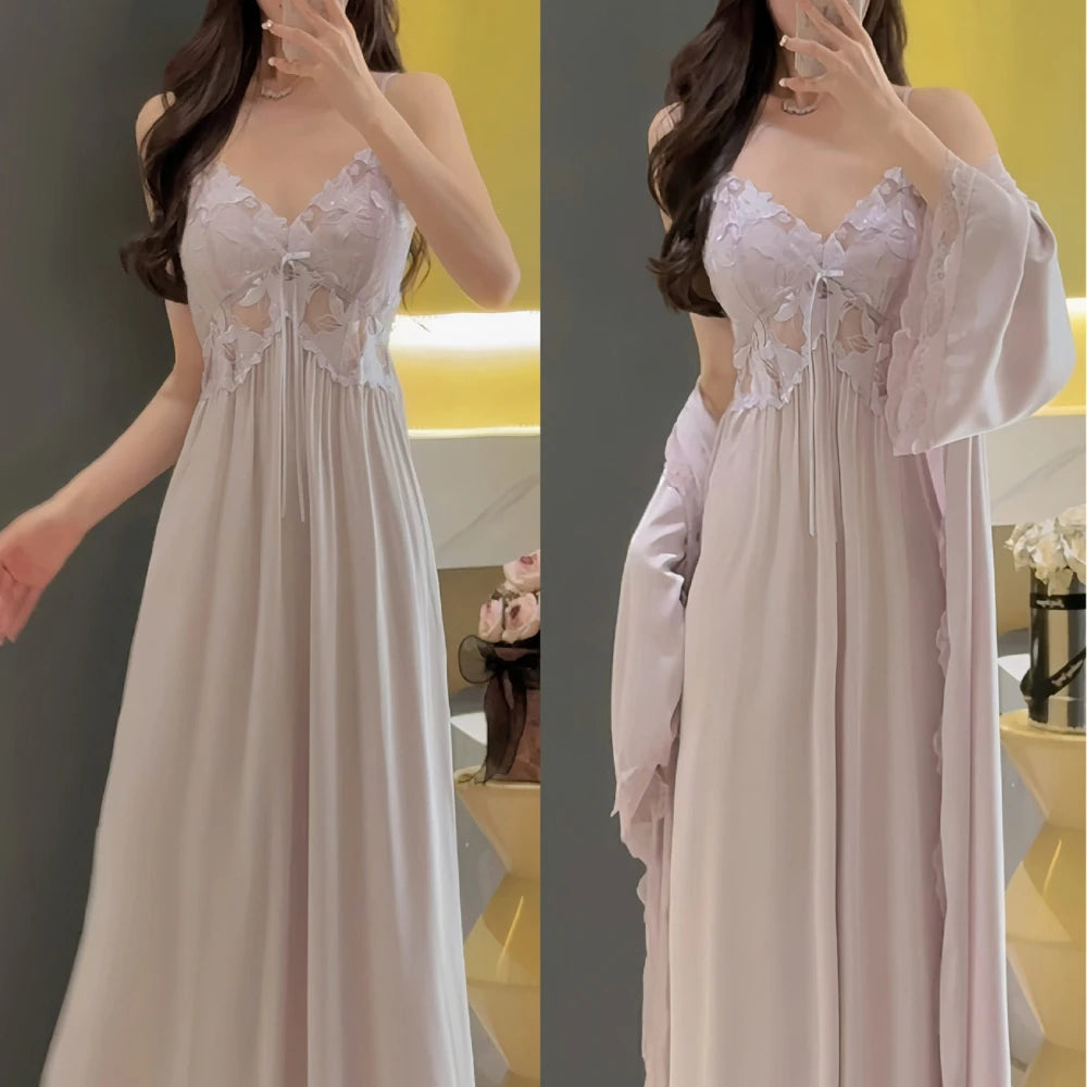 Tenue de nuit femme satinée – Nuisette ou ensemble robe