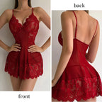 Women's Plus Size Lace Tight Fitting Clothes Sexy Transparent Pajamas