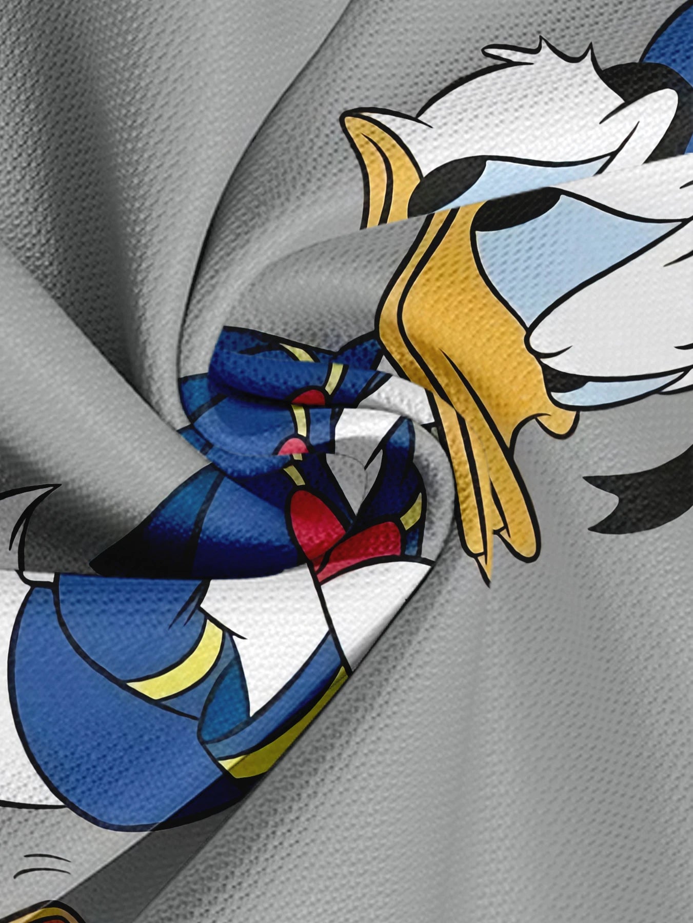 Vintage Donald Duck Cartoon Print Men's Gray T-shirt Summer Casual Top